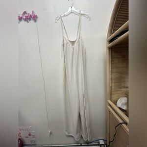 Ces Femme Cream Women's Pajama Jumpsuit